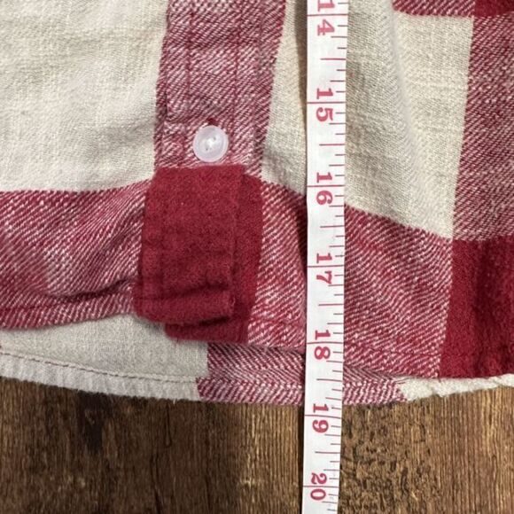American Eagle Oversized Hoodie button up red checkered  Flannel M - Picture 8 of 16